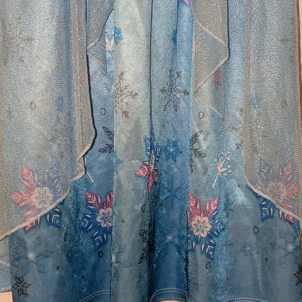 Disney Frozen II Elsa Girls Blue Glitter Nightgown Sleep Dress Size S 6-7 NWOT - Picture 5 of 6